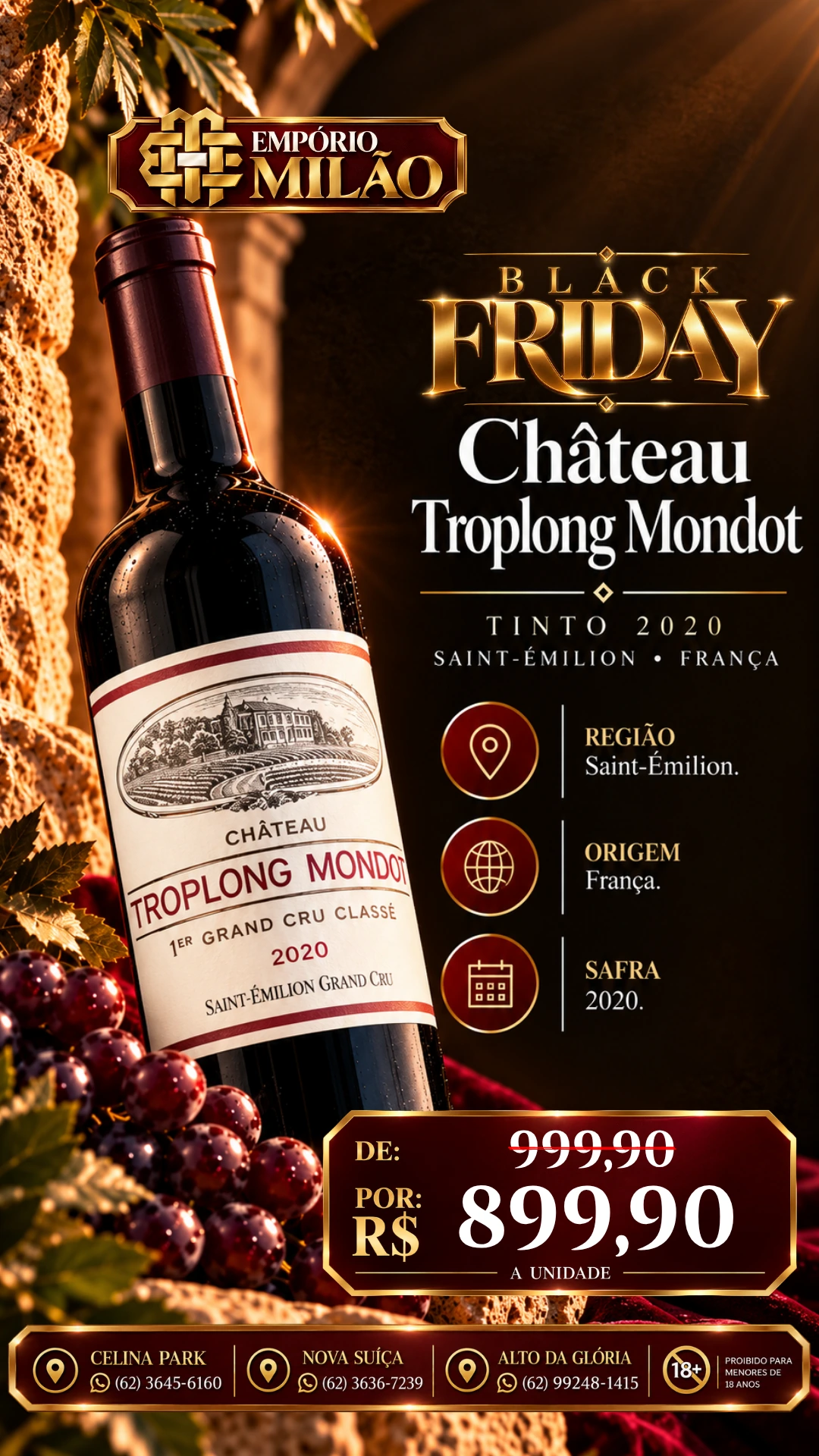 Château Troplong Mondot 2020 — arte Black Milão