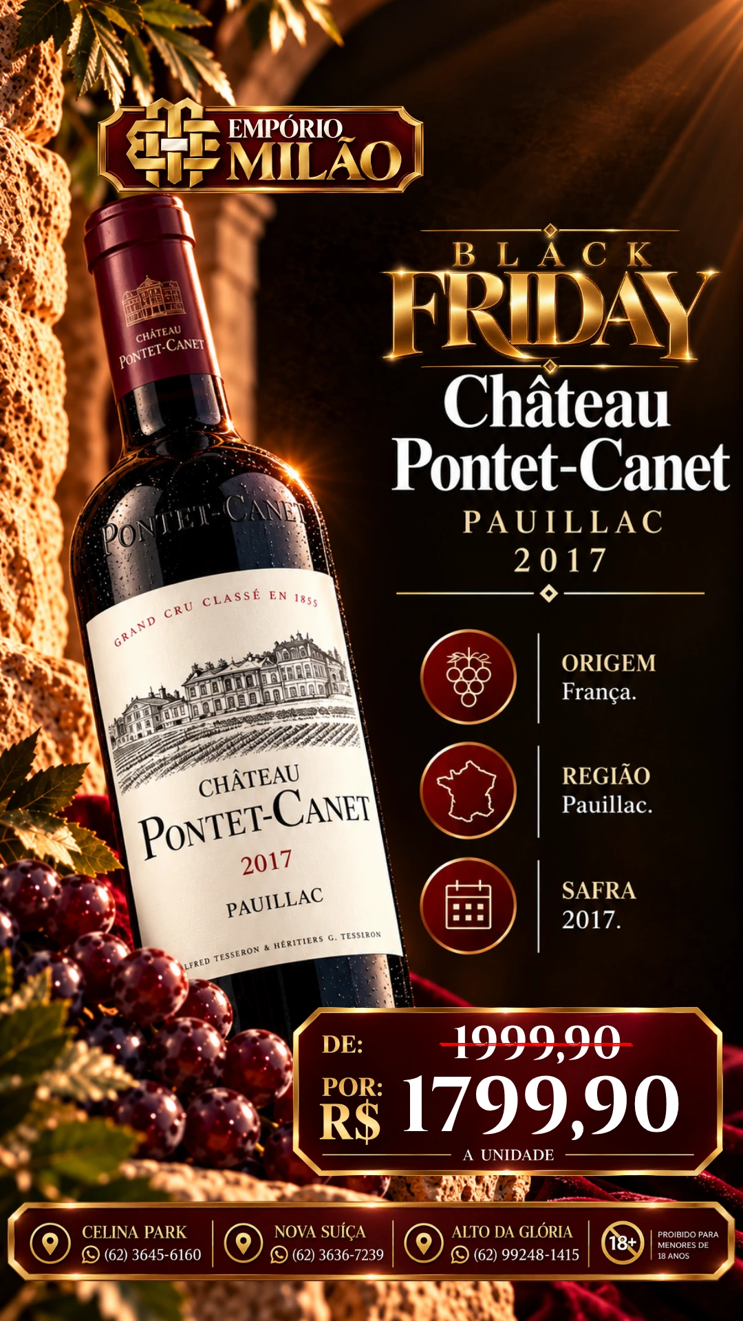 Château Pontet-Canet 2017 — arte Black Milão