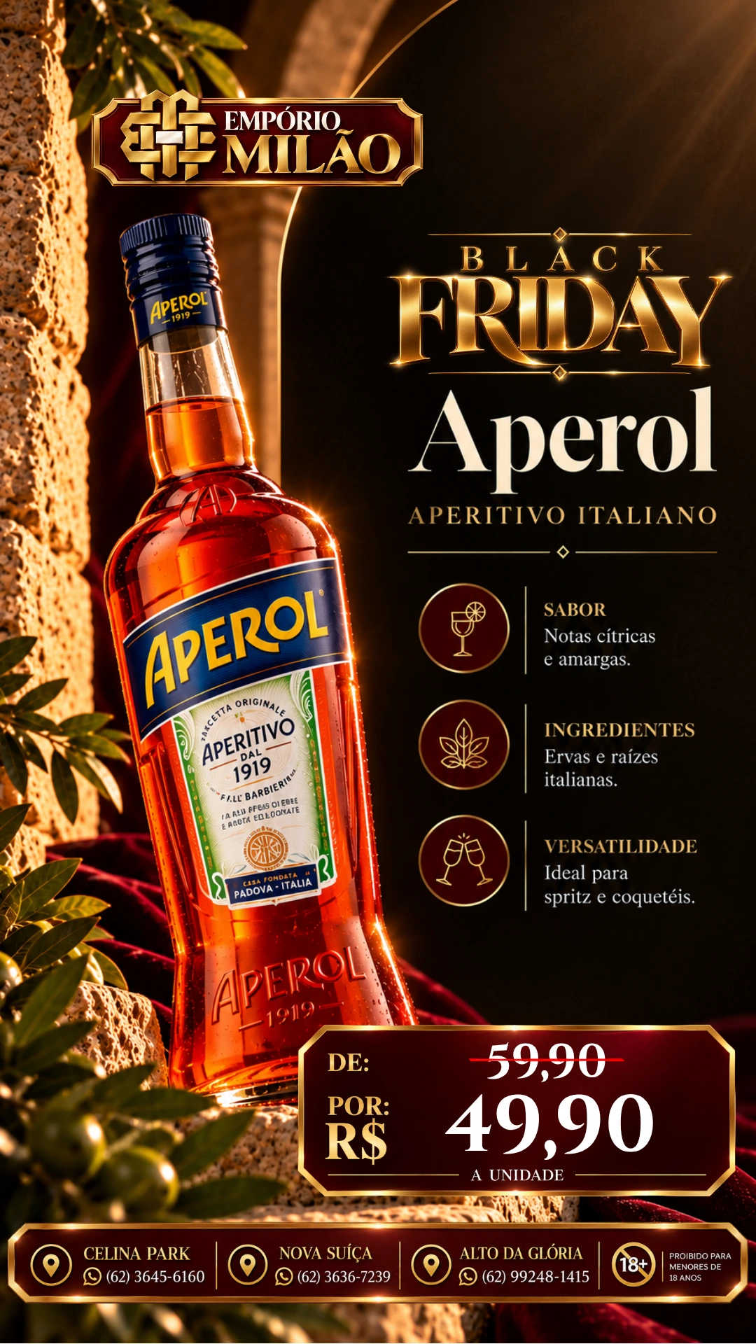 Aperol Aperitivo Originale — arte Black Milão
